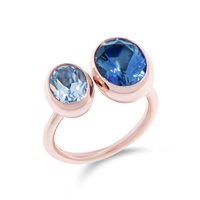 Anello Fiore Roberta srl Donna Pop in Oro rosa Topazio blu FA4502R5756
